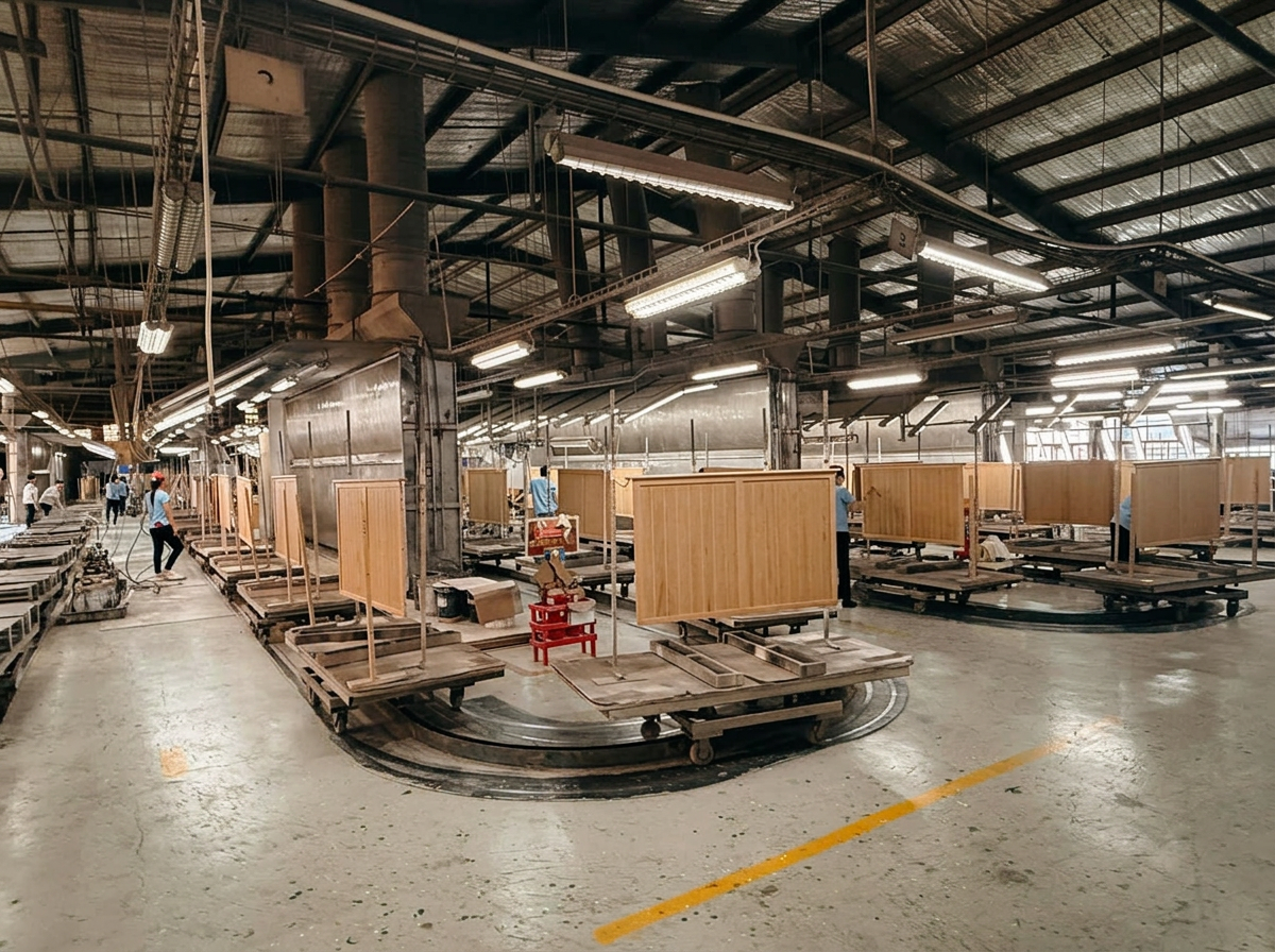 Automated coating and curing line